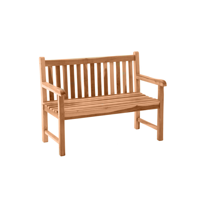 Lindel Solid Wood Teak Outdoor Bench, 92cm H x 120cm W x 63cm D