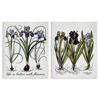 «Better with Flowers Iris Bulb», ensemble de 2 toiles murales sur toile