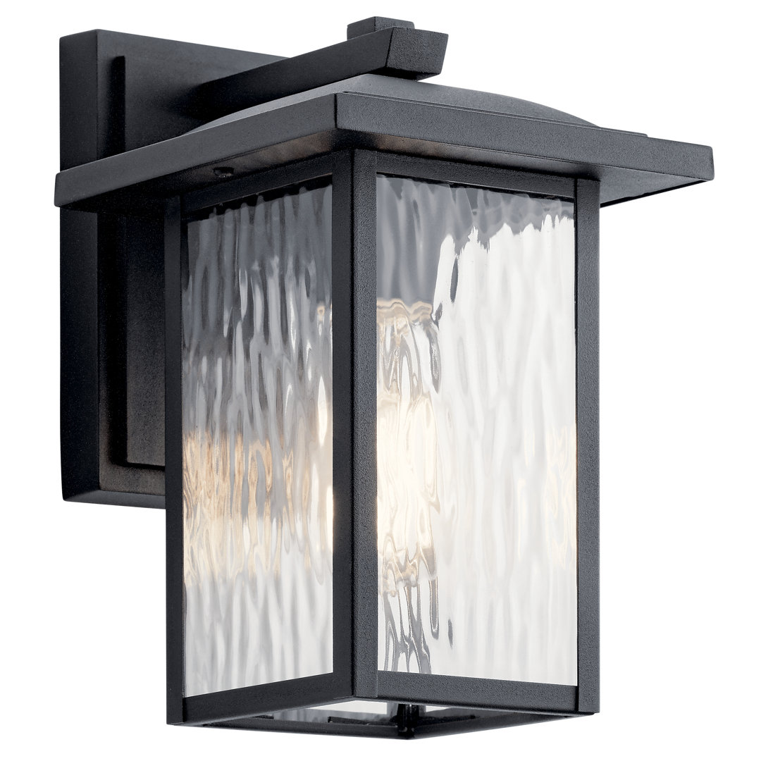 Heitman Black Outdoor Wall Lantern Red Barrel Studio® 