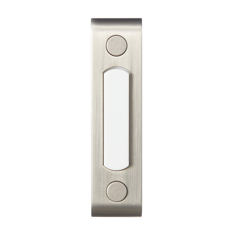 Heath Zenith Satin Nickel Metal Wired Lighted Push Doorbell Button