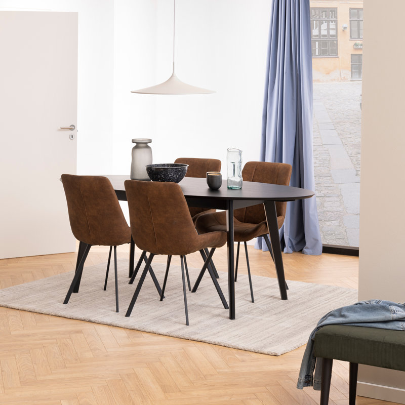 Mangine 47cm H Tufted Upholstered Side Chair, Brown Fabric