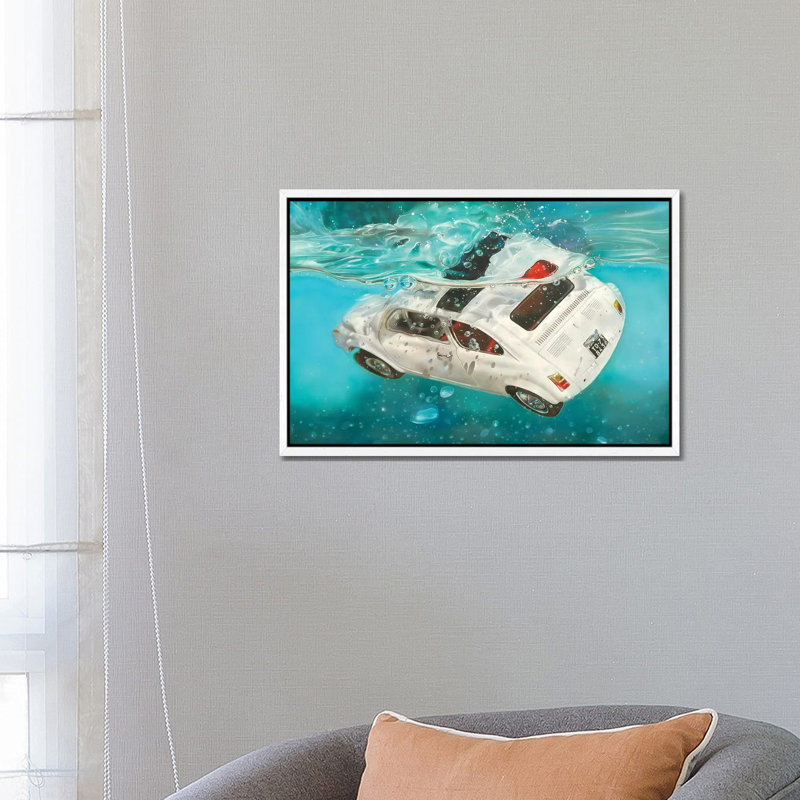 Nuova 500 1 Piece Wall Art on Canvas, 66.04 cm H x 45.72 cm W, White Framed