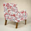 Fauteuil décoratif l 27 po avec garniture cloutée et accents floraux