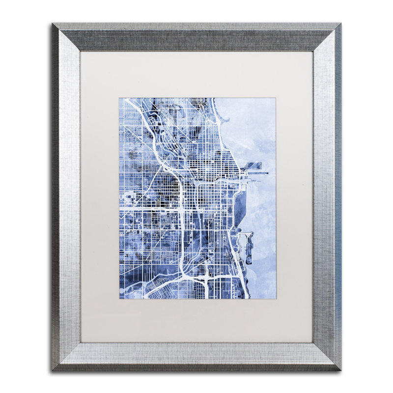 « chicago », impression encadrée, Blanc, H 20 po x l 16 po x P 0,5 po