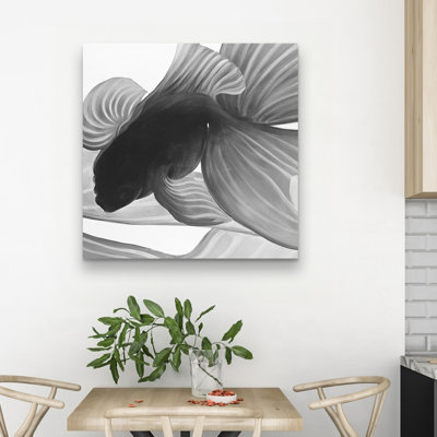 Monochrome two betta - 32"x32" art on canvas