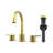 Widespread Bathroom Sink Faucet Brushed Gold 2 Handle 8 Inch 3 Hole 360°Swivel Spout Vanity Sink With Pop Up Drain Assembly-118610646