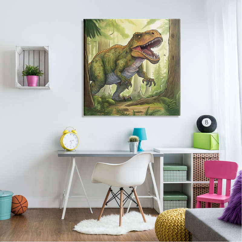 «Roaring Dinosaur Scenery on Canvas» par Wumples, H 36 po x l 36 po x P 1,5 po