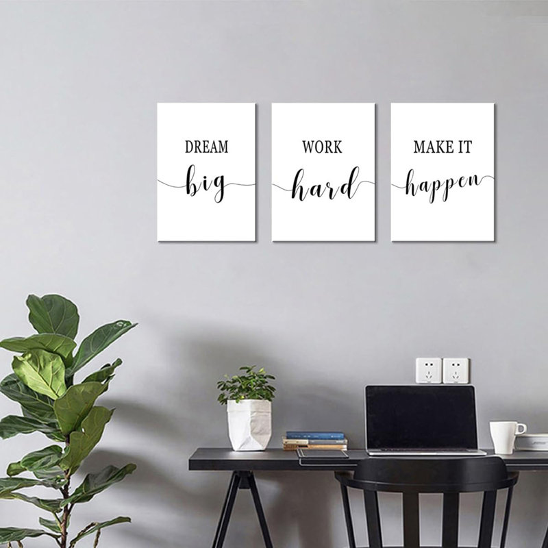 «Black and White Canvas Wall Art Motivation»