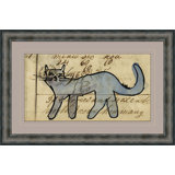 Blue Cat - Mennonite Ledger Drawing Giclee Print by Soicher Marin Archives