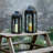 Black Metal Hurricane Lantern with Clear Glass Panels-687796017-706810192