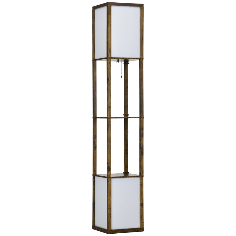 Niks 156cm Column Floor Lamp, Brown