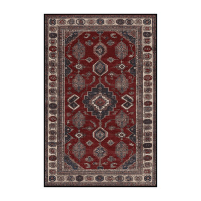 Machine Washable Persian Black Area Rug
