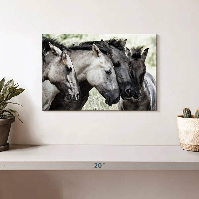 Van Den Four Konik Horses, H 8 po x l 12 po