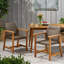 Acacia Wood and Rattan Dining Chairs Set for Outdoor Durability