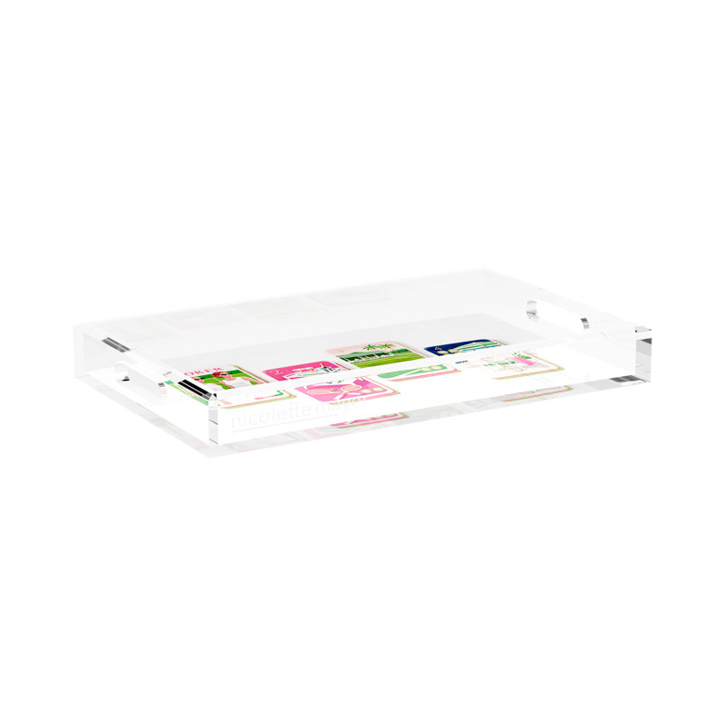 Mahjong Acrylic Decorative Tray, 17"W x 10.5"D x 2"H
