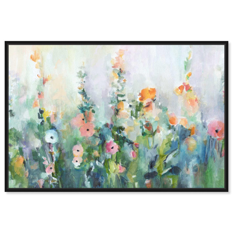 Toile Harmony of Summer par Art Remedy, H 11 po x l 16 po, Cadre flottant, Noir