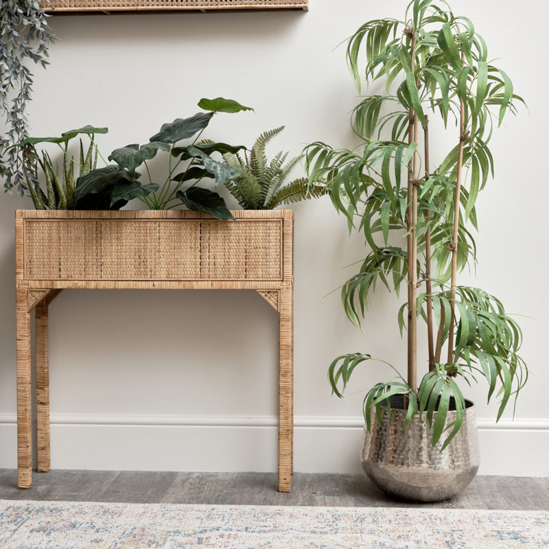 Damariscotta Metal Pot Planter, Silver, 27.50cm H x 31cm W x 32cm D
