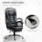 HOMCOM High Back Ergonomic Executive Office Chair,PU Leather Computer Chair with Retractable Footrest,Lumbar Support,Padded Headrest and Armrest,Black
