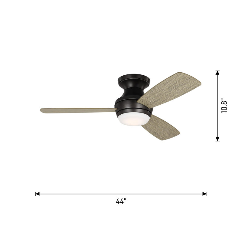 Rivers Ceiling Fan with LED Lights, Aged Pewter with Grey Weather Oak Blades, 44"