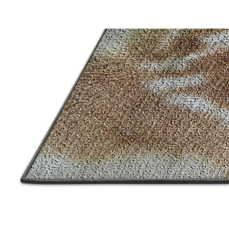 Tapis brun Deer, Rectangle 2 pi x 4 pi