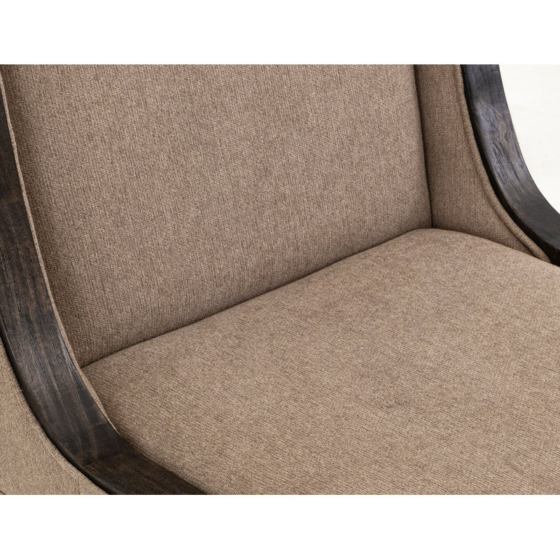 Chaise rembourrée en bois noir avec dossier haut Balam