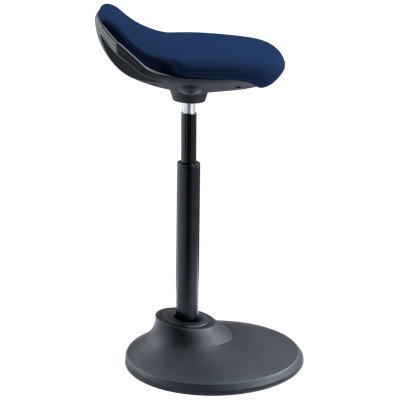 Kore Design® Office Adjustable Pivot Stool Square Seat (22” to 30”) Blue Fabric
