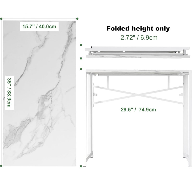 Faux Marble Steel Computer Desk