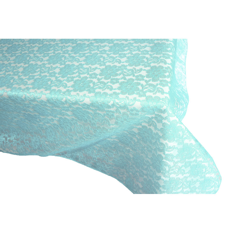 Floral Lace Overlay, Aqua, 96" x 58"