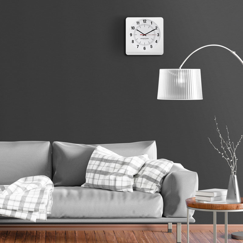 White Analog Jumbo Wall Clock with Auto-Night Light