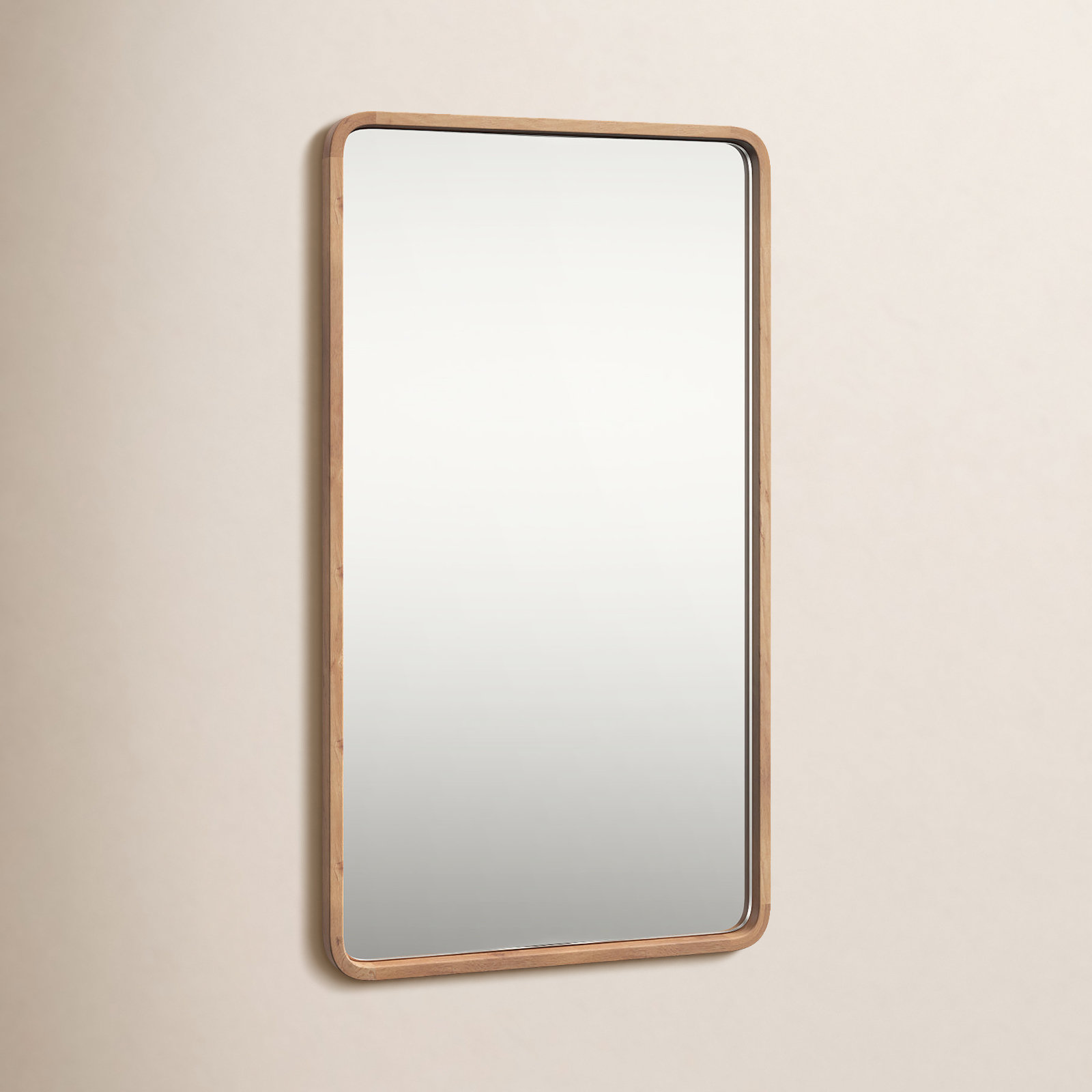 Sherman Wood Rectangle Mirror, 36" x 20", Natural Rustic