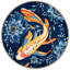 Tapis décoratif bleu marine à motif de poissons Koi-1835299358