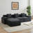 114" Corduroy Upholstered Sectional Sofa with Throw Pillows-120853858