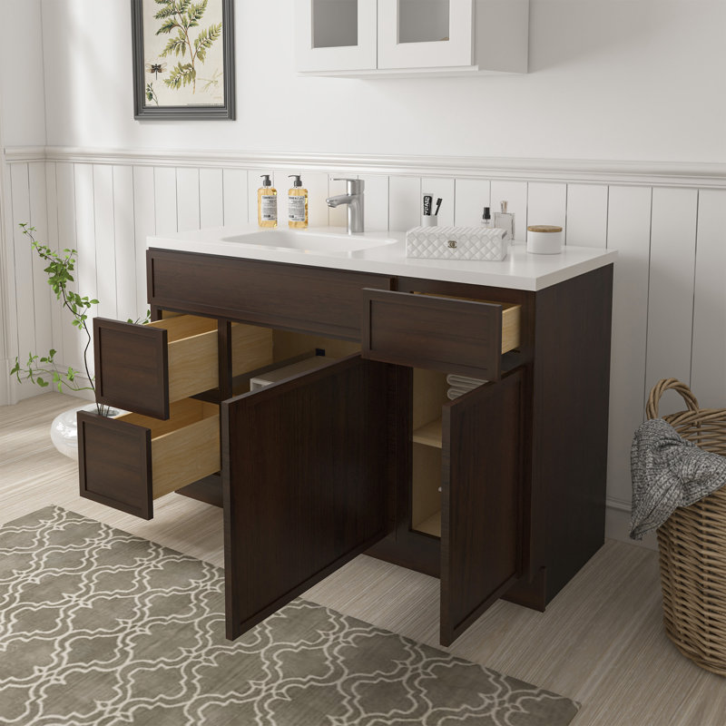 Base de meuble-lavabo simple 51 po seulement, Brun