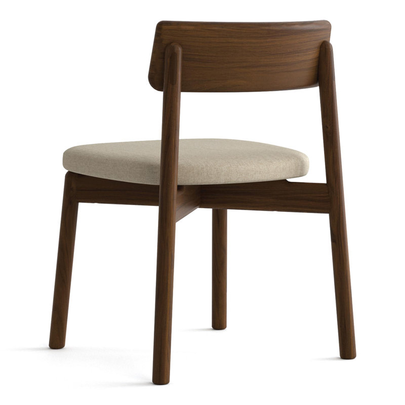 Baton Dining Upholstered Dining Chair, Hemp, Natural Walnut