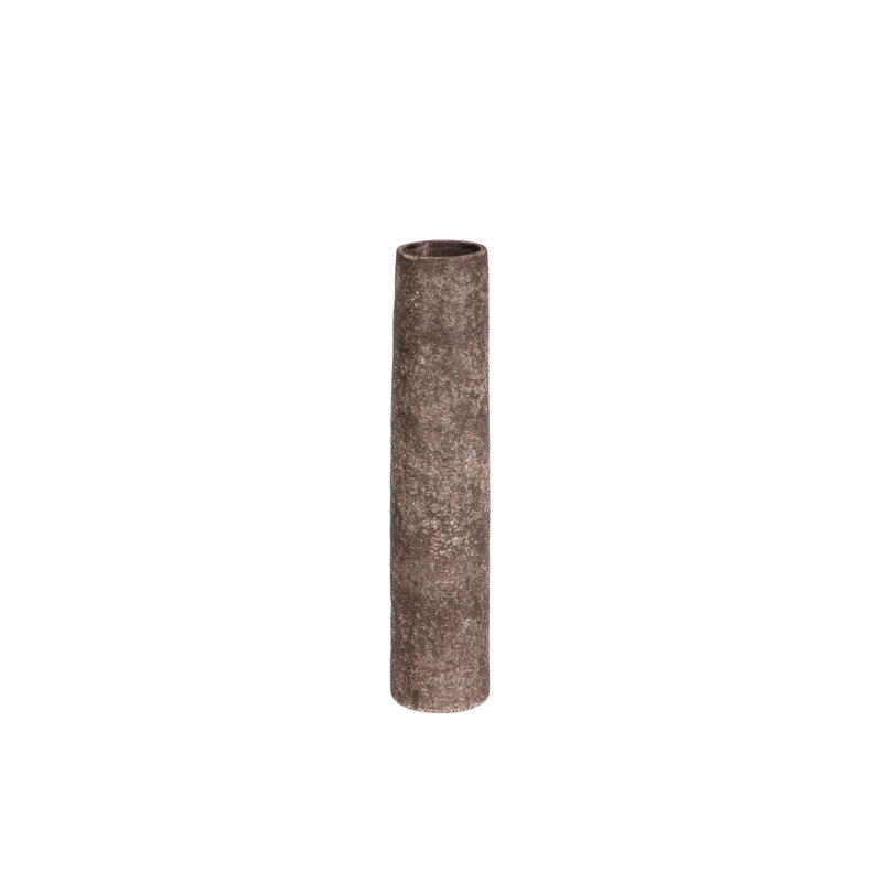 CERAMIC VASE 8X8 CM, Brown, overall height- 35cm