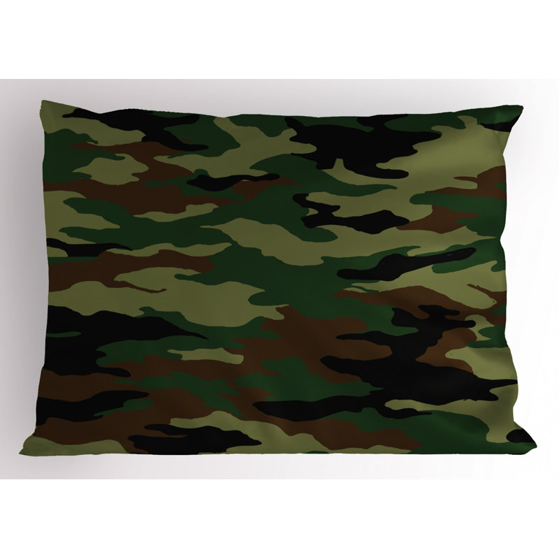 Camo Polyester Camouflage Sham Set, Twin