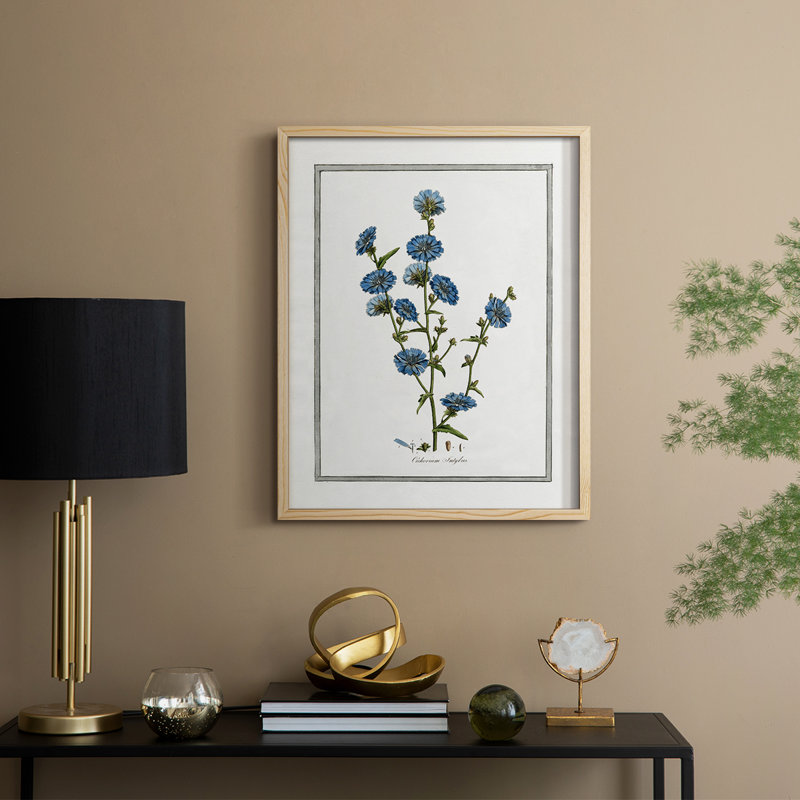 «Soft Botanical I», reproduction encadrée - bois massif, H 21 po x l 17 po, Naturel