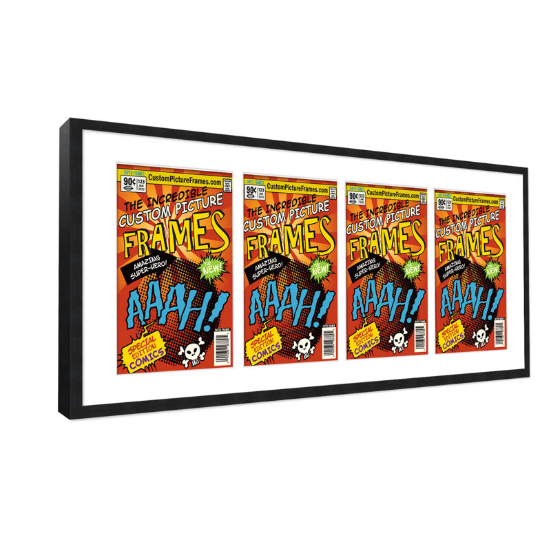 Wood Picture Frame with Mat, Black/White, 7.25" x 10.5"