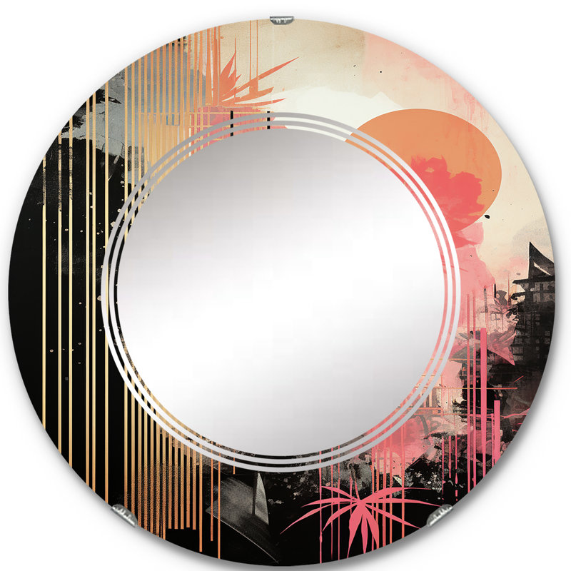 Bowdens - Miroir mural moderne rond, 24 po x 24 po