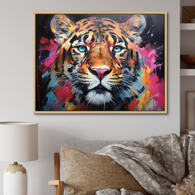 " Colorful Panther Fauvist Spirit Acrylic I " Mixed Media Print