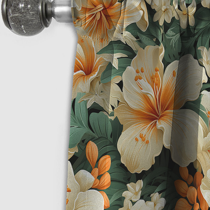 Mangue Bloom motif tropical IV - Rideau floral - Rideau occultant floral - 1 panneau, L 52 po x L 95 po