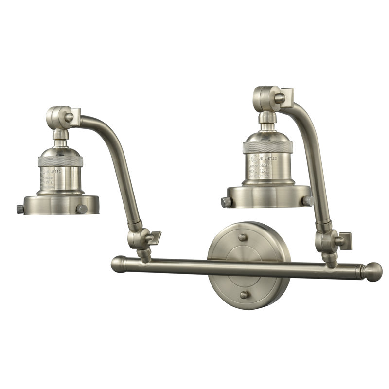 Éclairage pour salle de bain 2 lumières à intensité variable Shept Mallet, Chrome poli, Ampoule non incluse