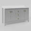 Meuble-lavabo à double cuve festonné 60 po - gris clair - avec plateau - boutons dorés-1868364701