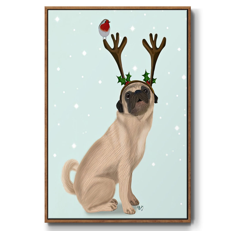 Carlin de Noël avec bois et merle, H 37 po x l 25 po x P 1,5 po, Noyer