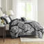 Ensemble de courtepointe en coton à motif damassé complexe avec coussins décoratifs, double / grand, réversible et certifié OEKO-TEX-119071143