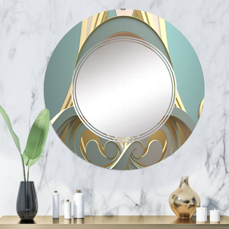 Wardie - Miroir mural moderne rond, 32 po x 32 po