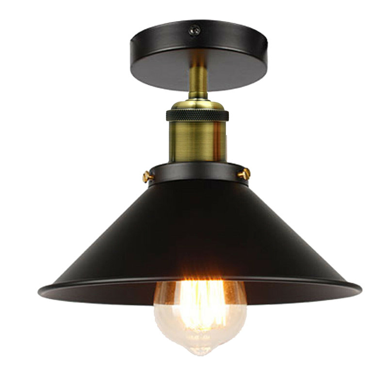 Boldt Semi Flush Mount, Black/Green Brass, Black