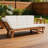 Outdoor Adjustable Wooden Patio Daybed Sofa Chaise Lounge with Beige Cushions, Space-Saving for Small Spaces, Natural Finish-492878629-492878628