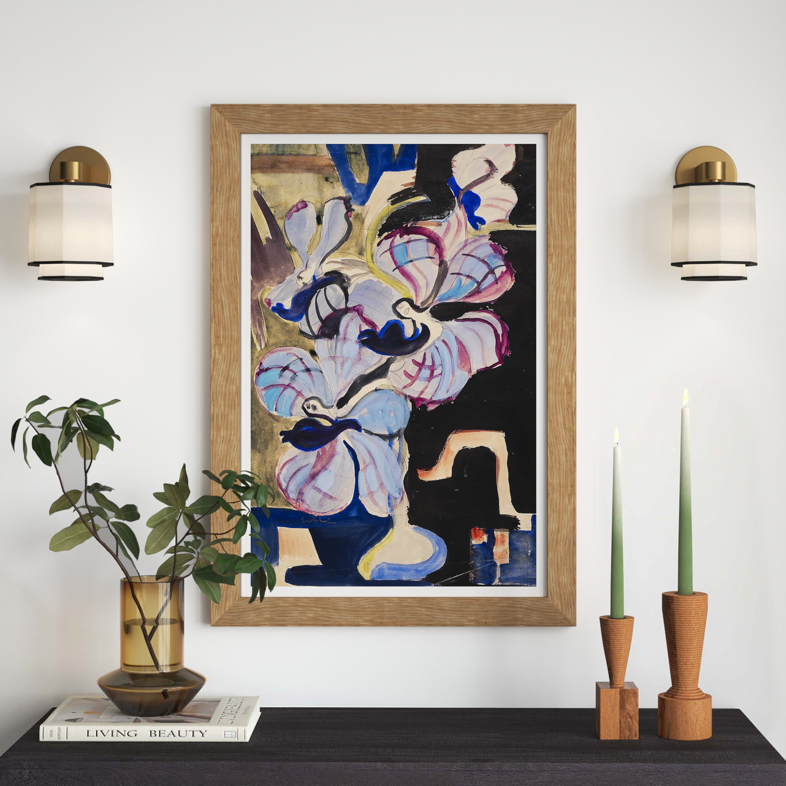Blue Flower Abstract Print