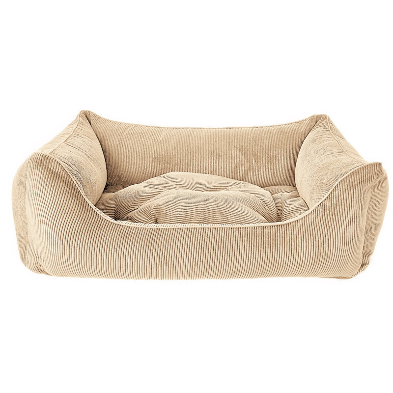 Orthopedic Polyester Pet Bed, Beige, Large (90cm W x 60cm D x 30cm H)